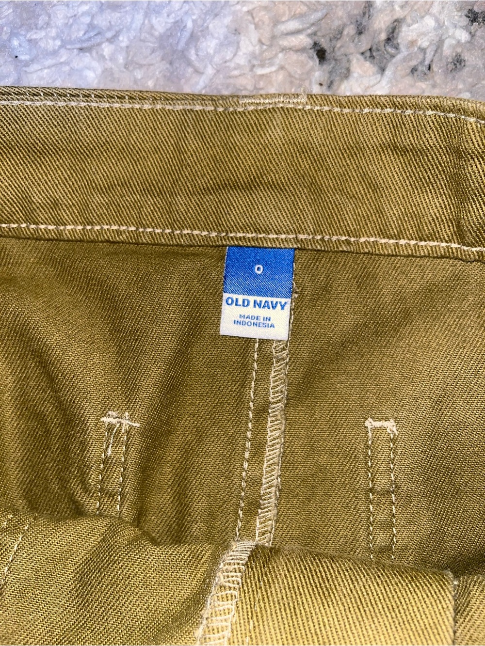 Old Navy Olive Green Cotton Mini Skirt with Front Pockets woman’s size 0 - Picture 2 of 5